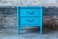 Henry Link Bali Hai Faux Bamboo Bedroom Furniture Turquoise Chicago mid-century modern