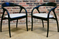 Pair of Black Lacquer Italian Side Chairs