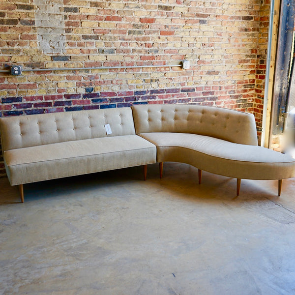 Mid-Century Curved Sectional Sofa