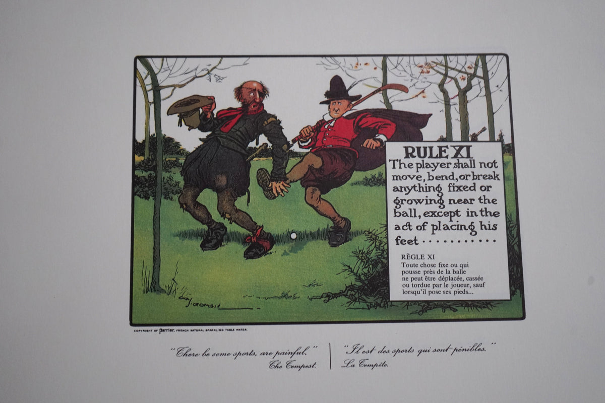 Complete Set of Charles Crombie's Rules of Golf Illustrations for Perrier (24 Prints) circa 1960