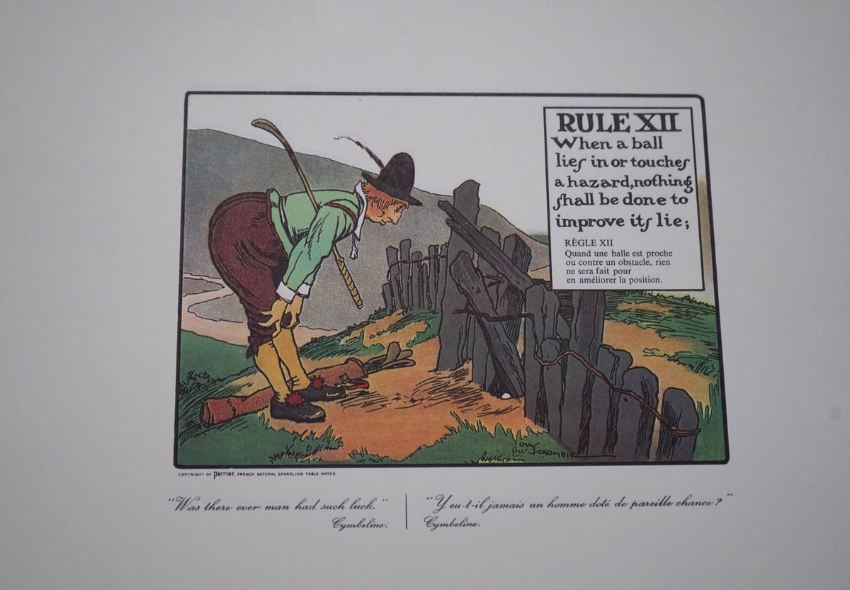 Complete Set of Charles Crombie's Rules of Golf Illustrations for Perrier (24 Prints) circa 1960