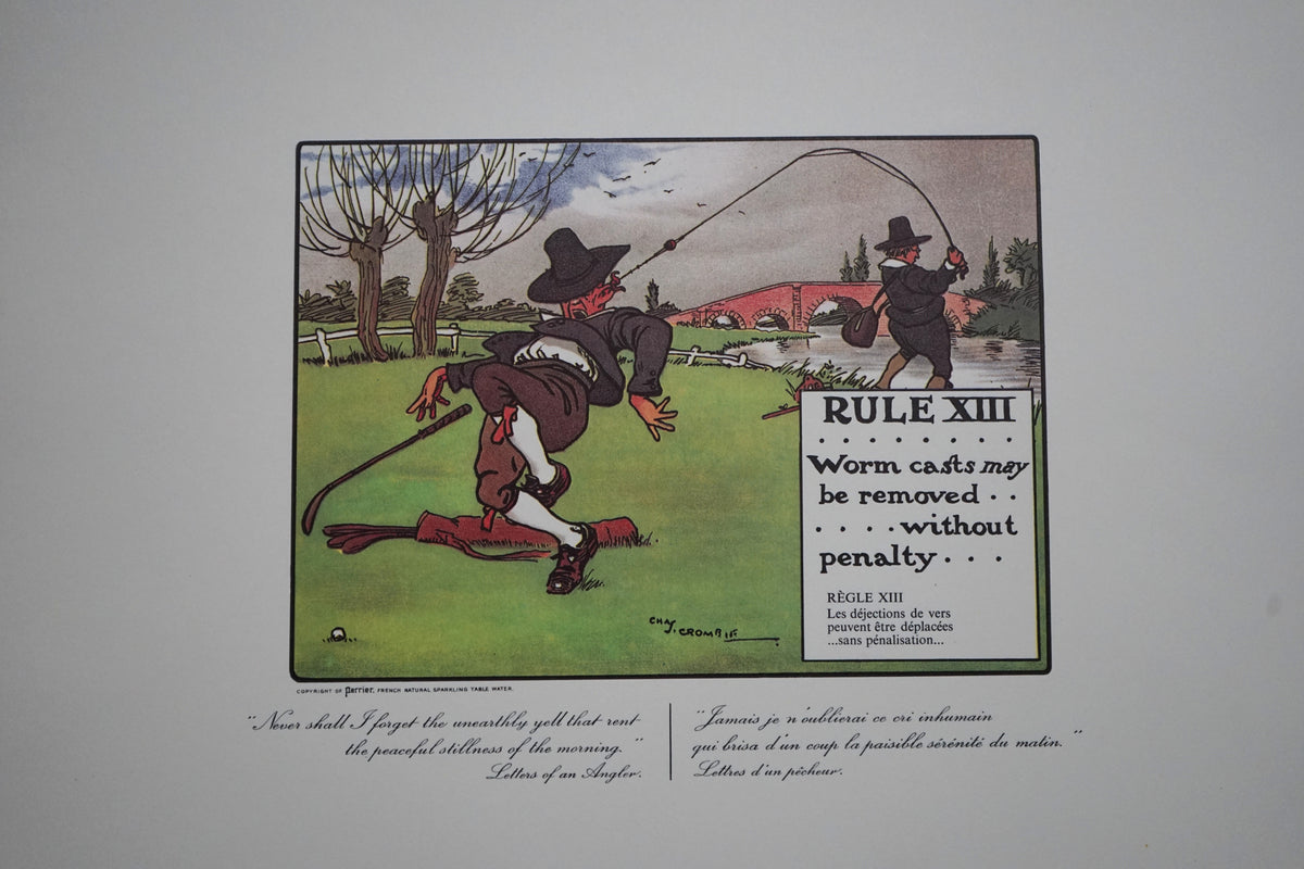 Complete Set of Charles Crombie's Rules of Golf Illustrations for Perrier (24 Prints) circa 1960