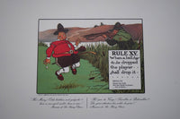 Complete Set of Charles Crombie's Rules of Golf Illustrations for Perrier (24 Prints) circa 1960