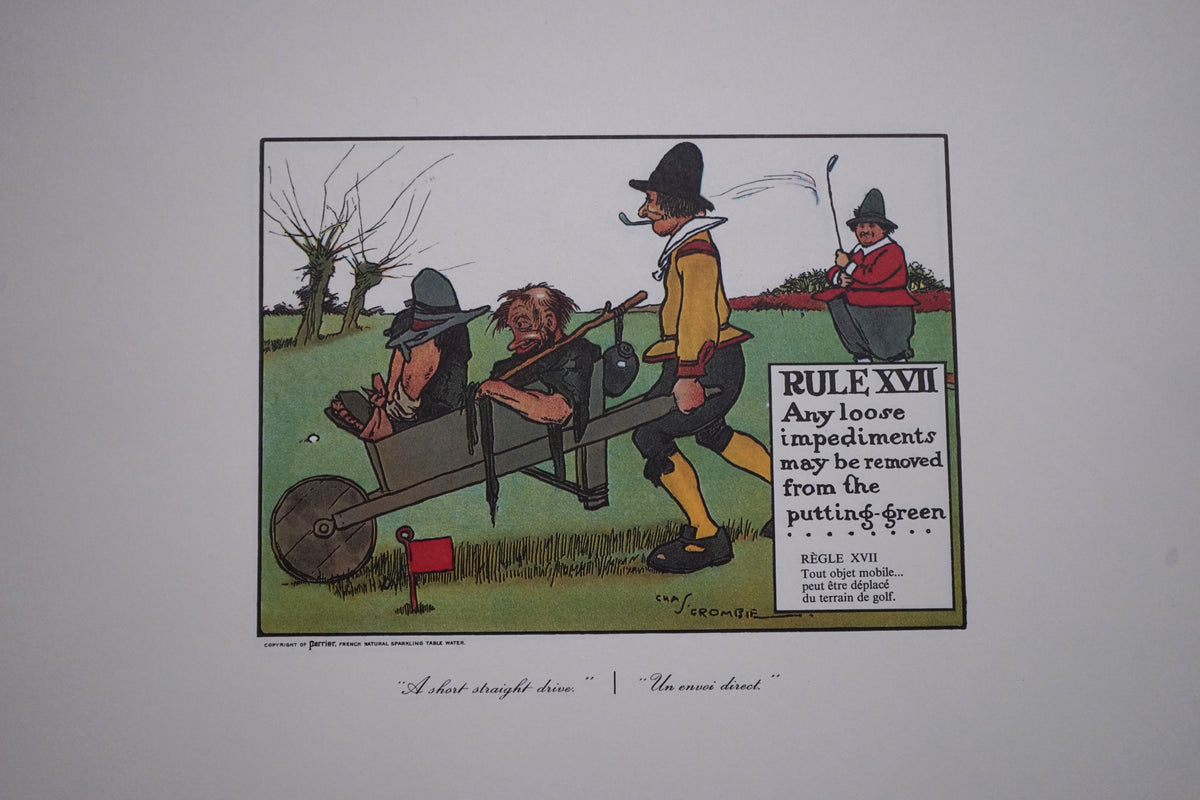 Complete Set of Charles Crombie's Rules of Golf Illustrations for Perrier (24 Prints) circa 1960