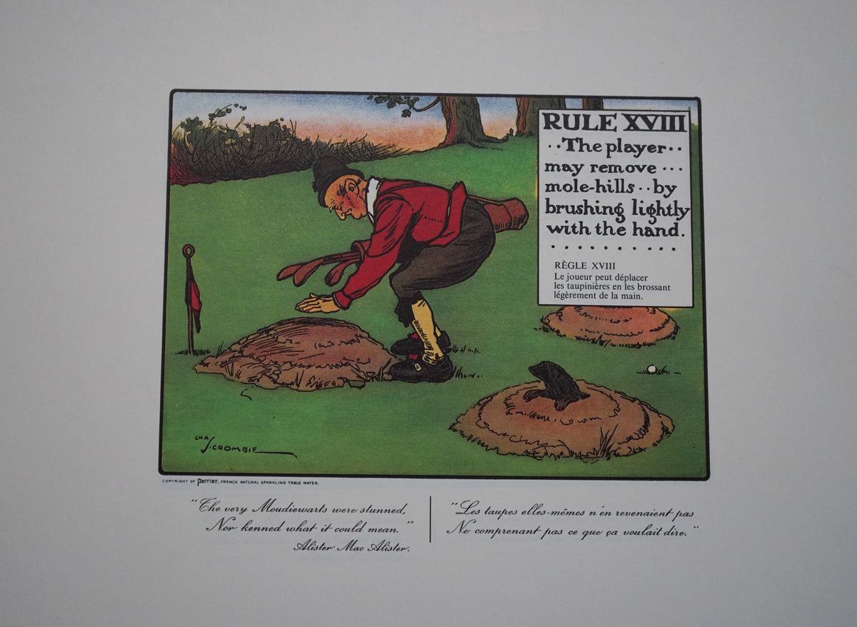 Complete Set of Charles Crombie's Rules of Golf Illustrations for Perrier (24 Prints) circa 1960