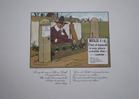 Complete Set of Charles Crombie's Rules of Golf Illustrations for Perrier (24 Prints) circa 1960