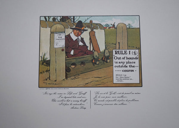 Complete Set of Charles Crombie's Rules of Golf Illustrations for Perrier (24 Prints) circa 1960