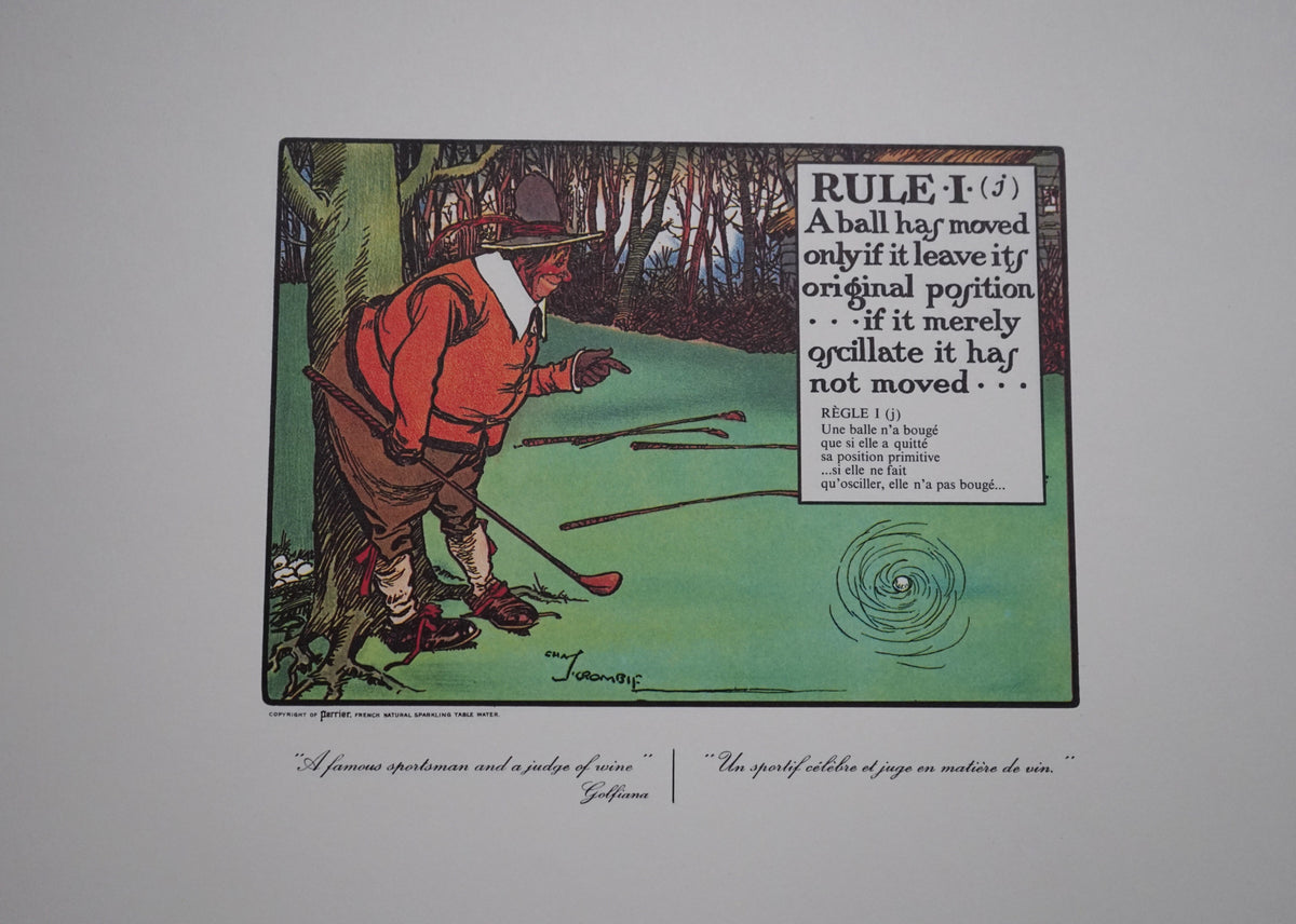 Complete Set of Charles Crombie's Rules of Golf Illustrations for Perrier (24 Prints) circa 1960