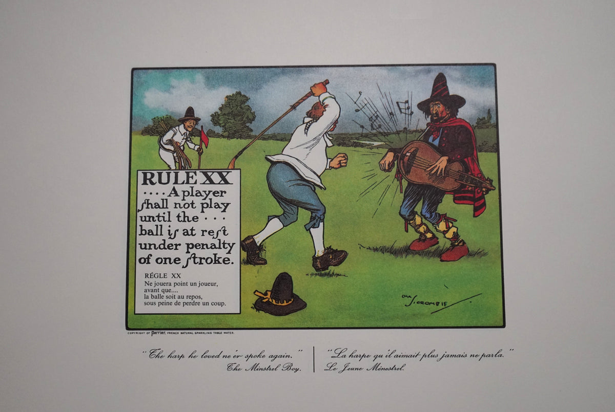 Complete Set of Charles Crombie's Rules of Golf Illustrations for Perrier (24 Prints) circa 1960