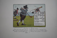 Complete Set of Charles Crombie's Rules of Golf Illustrations for Perrier (24 Prints) circa 1960