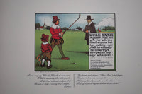Complete Set of Charles Crombie's Rules of Golf Illustrations for Perrier (24 Prints) circa 1960