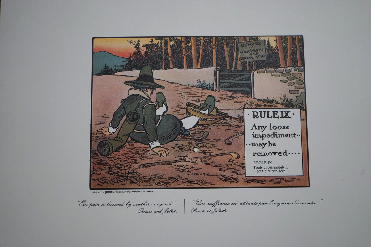 Complete Set of Charles Crombie's Rules of Golf Illustrations for Perrier (24 Prints) circa 1960