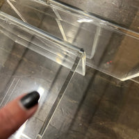 Lovely set of 3 waterfall style lucite nesting tables. They are in really good condition (some light scratches that would be expected with light use). Chicago, IL Studio Sonja Milan