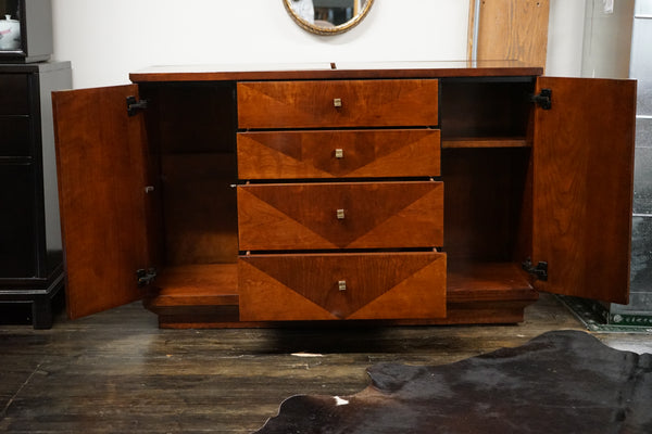 This lovely buffet/server/ bar cabinet is from Henredon's Scene 4 Collection.  Art Deco Style and lovely brass hardware