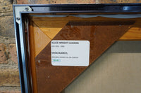 A large original abstract painting by Alice Wright Uhlmann (1911-2002) titled "Mesa Blanco".  The canvas is mostly done in pastel hues. 