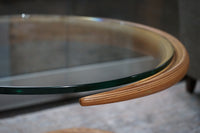 Spiral Table with Glass Top Benchmade by Hawaiian Furniture Maker Rock Cross