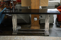 Art Deco Console Table with Chrome Base and Black Lacquer Top