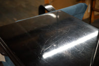 Art Deco Console Table with Chrome Base and Black Lacquer Top
