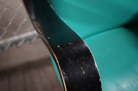 1930's Thonet bentwood lounge chair. The chair features bentwood arms and legs in black lacquer.  The chair is solidly constructed and super comfortable. 