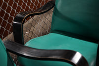 1930's Thonet bentwood lounge chair. The chair features bentwood arms and legs in black lacquer.  The chair is solidly constructed and super comfortable. 