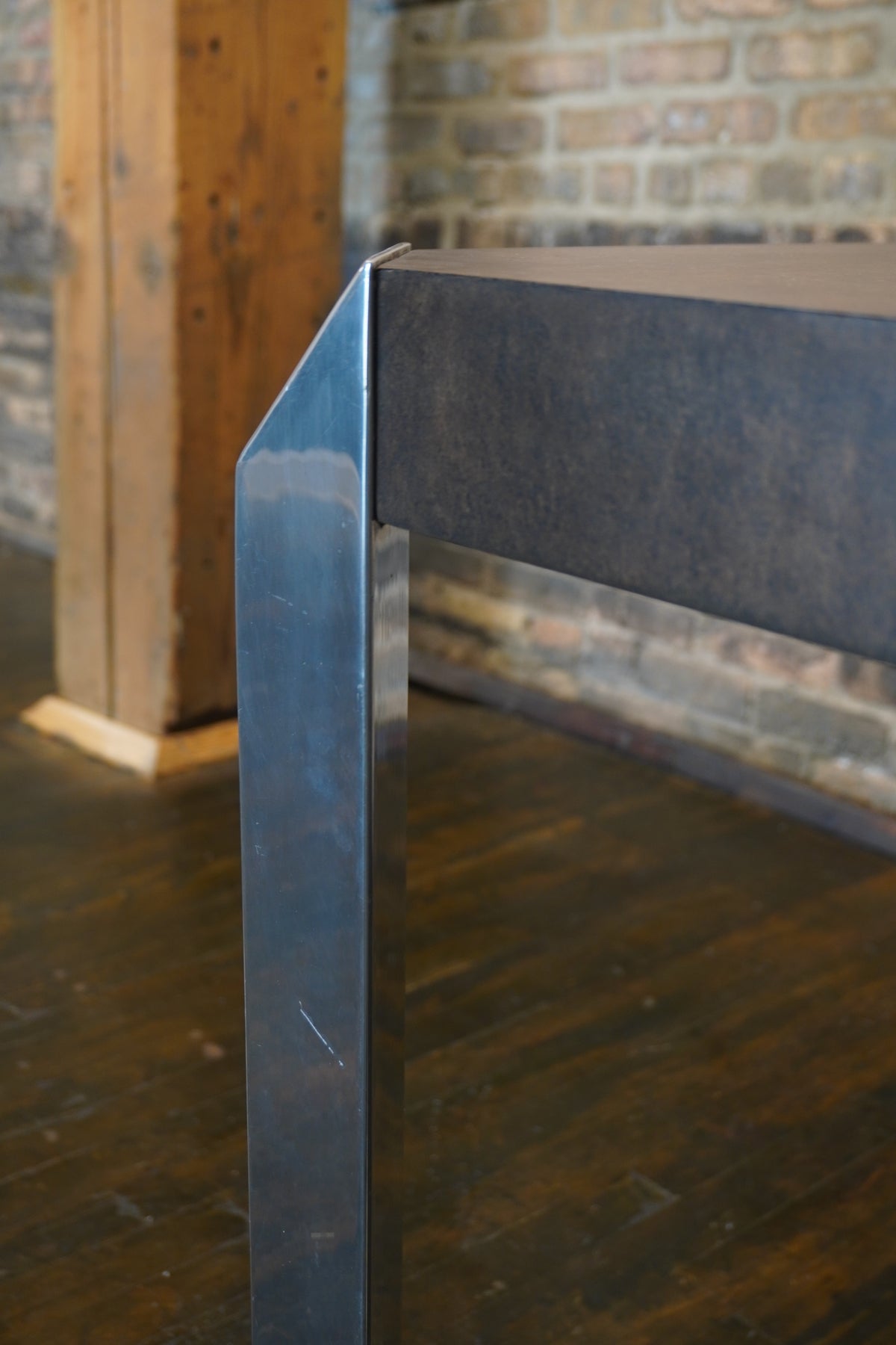 Mid-Century Modern Extendable Dining Table with Chrome Legs by Baker Furniture