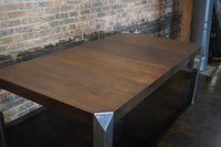 Mid-Century Modern Extendable Dining Table with Chrome Legs by Baker Furniture