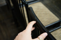 Set of 4 Black Lacquer Spindel Back Dining Chairs Attributed to Davis Allen
