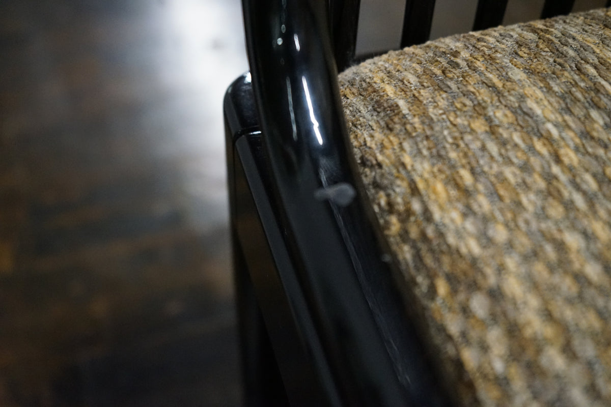 Close up of fabric tan, gold, gray and cream