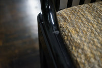 Close up of fabric tan, gold, gray and cream