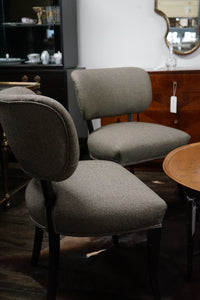 Stunning set of 4 French Art Deco dining chairs. These chairs blend the very best of art deco style; they blend elegance and modernism perfectly.