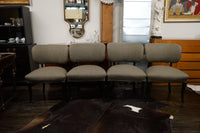 Stunning set of 4 French Art Deco dining chairs. These chairs blend the very best of art deco style; they blend elegance and modernism perfectly.