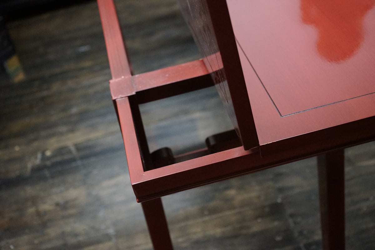 Michael Taylor for Baker Far East Extendable Console Table in Oxblood Lacquer
