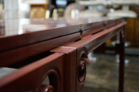 Michael Taylor for Baker Far East Extendable Console Table in Oxblood Lacquer