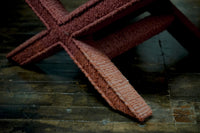 Pair of Billy Baldwin Style X-Base Stools with Burgundy Upholstery