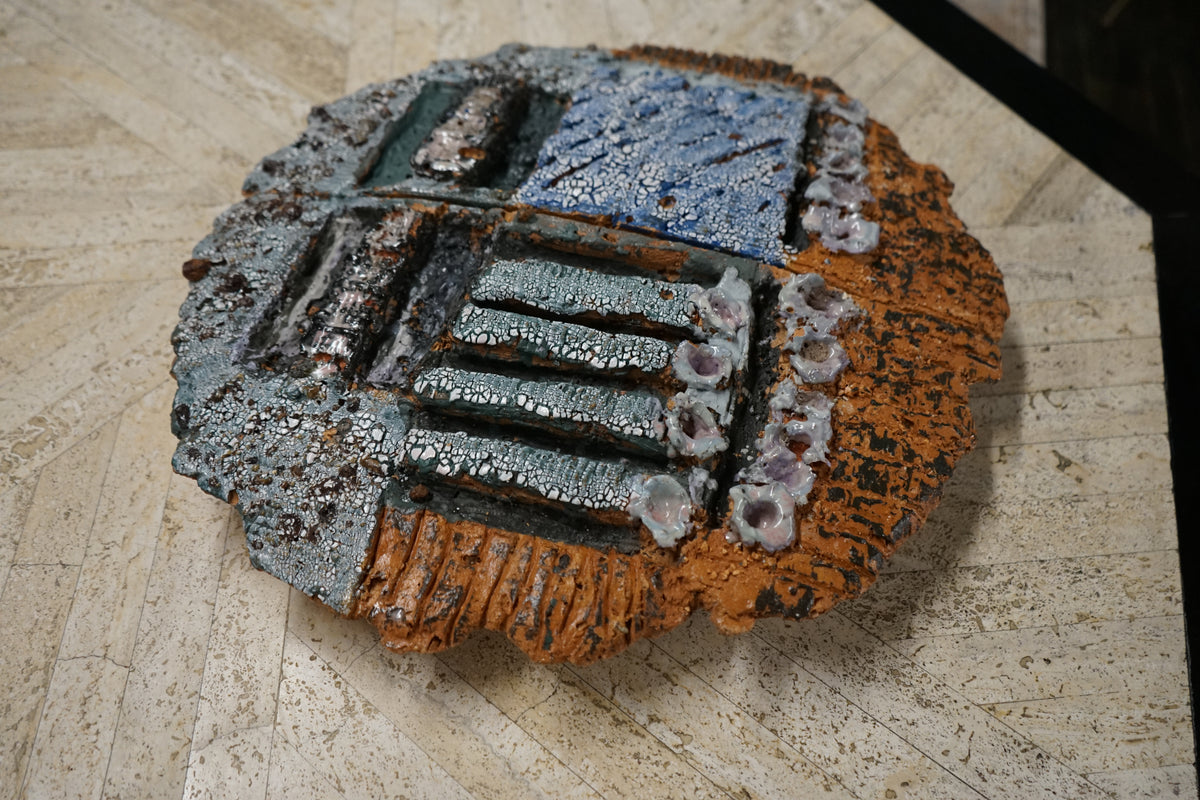 3 Large Ceramic Shield Artworks by Barbara Sorensen