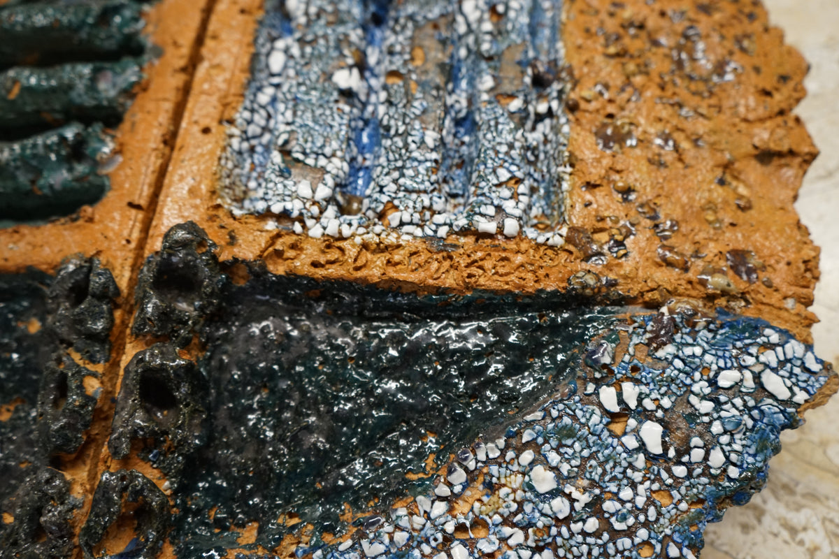 3 Large Ceramic Shield Artworks by Barbara Sorensen