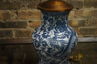 A Stunning Blue and White Asian Ginger Jar Style Lamp by Frederick Cooper