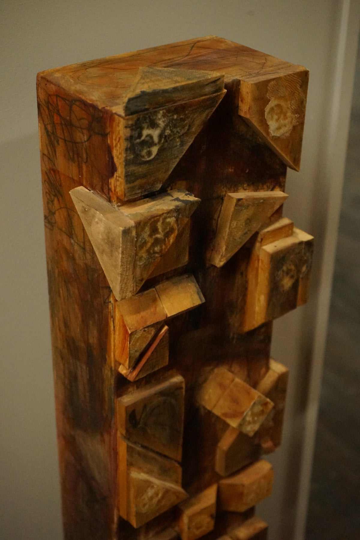 Vertical Wall Sculpture in Wood by Diane Cooper