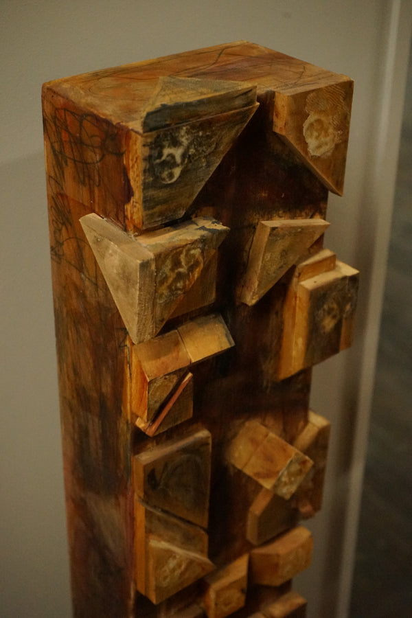 Vertical Wall Sculpture in Wood by Diane Cooper