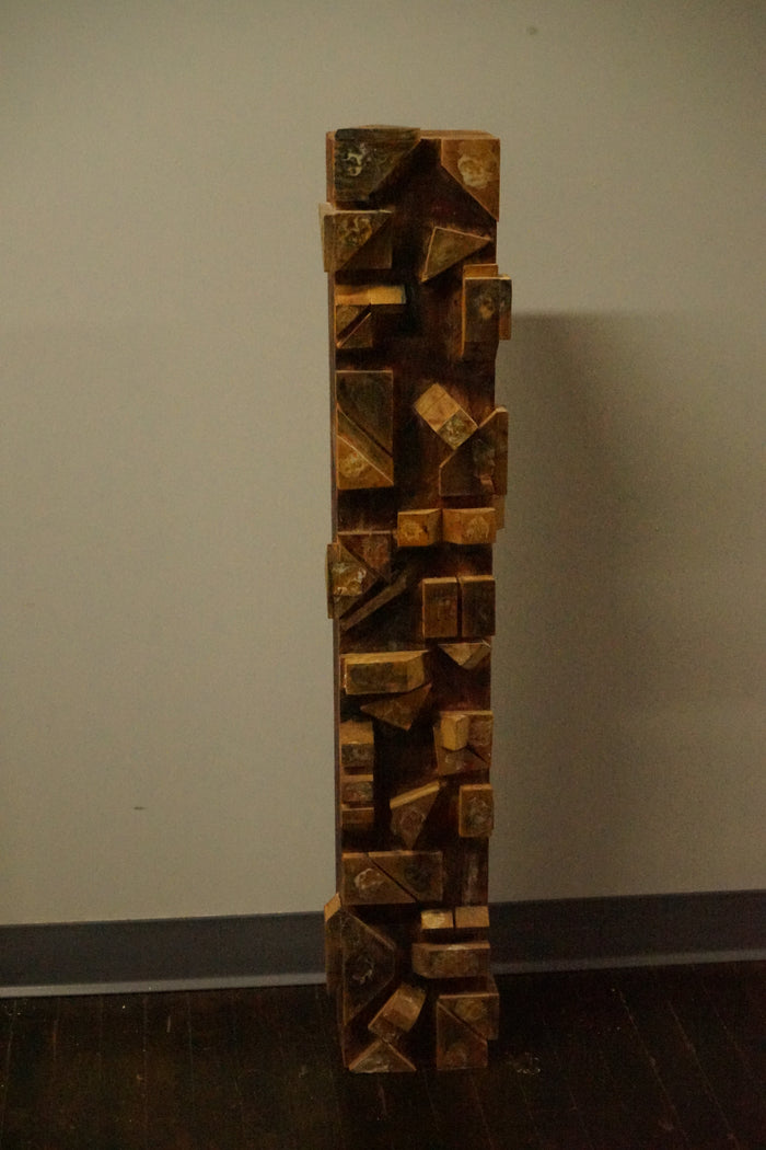 Vertical Wall Sculpture in Wood by Diane Cooper