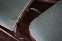 Set of 6 Milo Baughman Style Mid-Century Upholstered Bar Stools with Chrome Bases