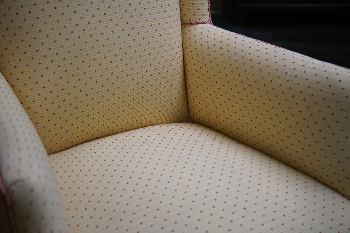 Pair of Slim Upholstered Wingback Chairs attributed to Kittinger