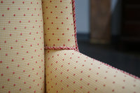 Pair of Slim Upholstered Wingback Chairs attributed to Kittinger