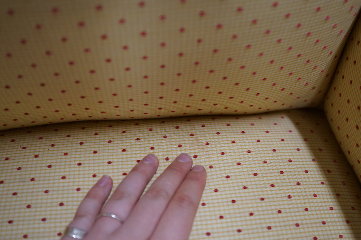 Pair of Slim Upholstered Wingback Chairs attributed to Kittinger