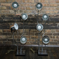 Pair of Goffredo Reggiani 4 Arm Post Modern Chrome Table Lamps