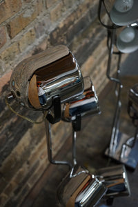 Pair of Goffredo Reggiani 4 Arm Post Modern Chrome Table Lamps