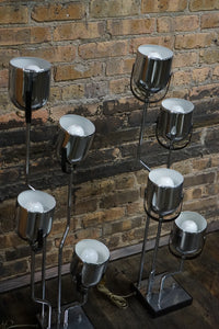 Pair of Goffredo Reggiani 4 Arm Post Modern Chrome Table Lamps