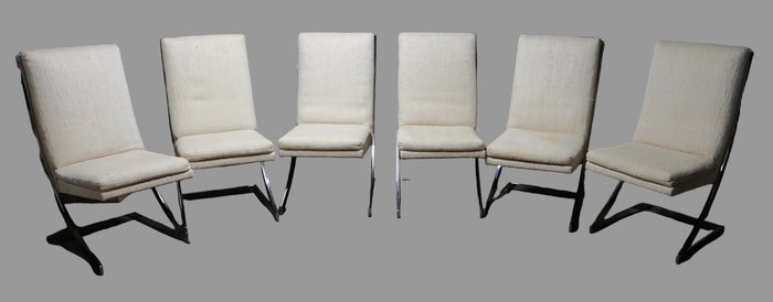 Set of 6 Milo Baughman for DIA Chrome Dining Chairs