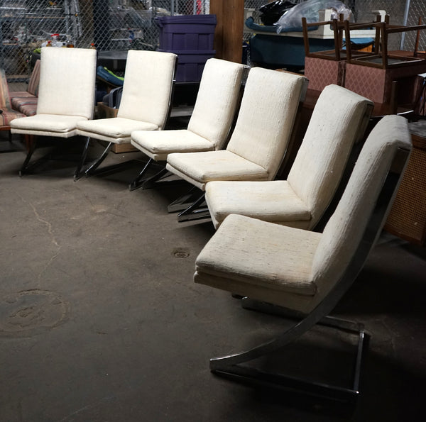 Set of 6 Milo Baughman for DIA Chrome Dining Chairs
