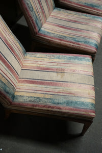 Set of 4 Upholstered Mid-Century Dining Chairs with Teak Bases